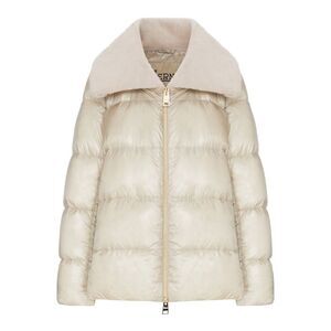 Herno Women Shiny Down Jacket With Fur Collar